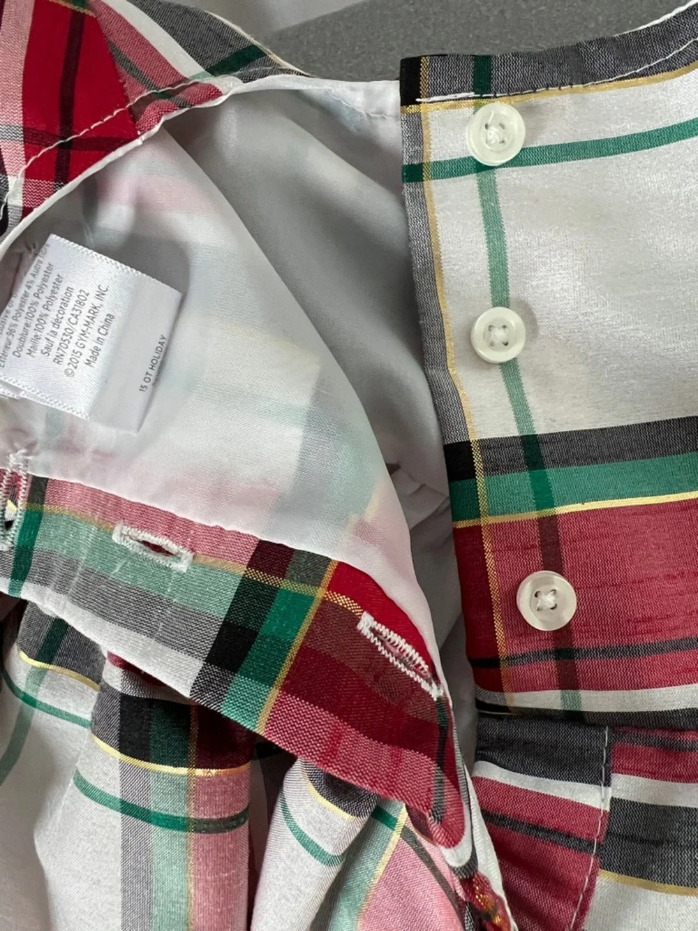 Gymboree | Plaid Toddler Dress Green Red Bow 18-24M